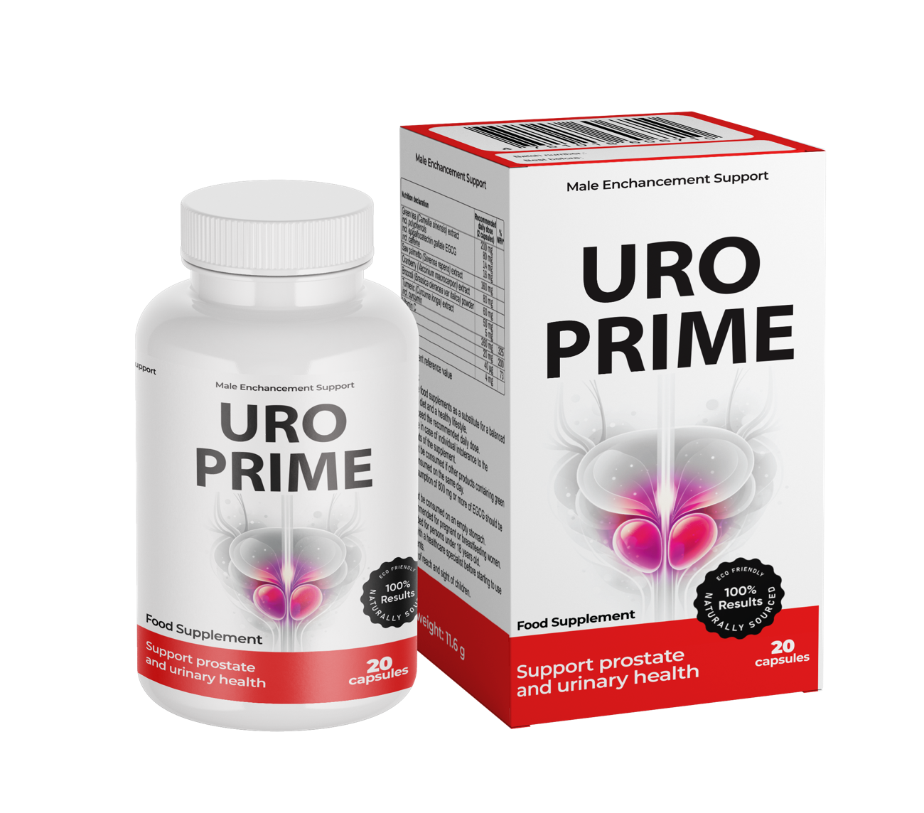 URO PRIME Originalverpackung: Dose mit 20 Kapseln und Faltschachtel
